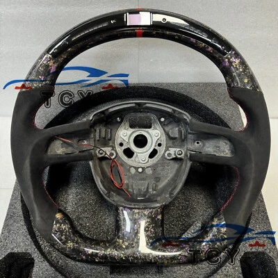 Fit Audi S5 S6 Q5 A4 A5 A6 2004-2012 with LED Forged Carbon Fiber Steering Wheel - Imagem 1 de 4