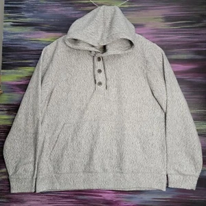 L.L. Bean Herren Gr. XL Heritage Marled Fleece Henley Hoodie Pullover Sweater grau - Bild 1 von 11