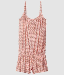 $105 Splendid Kids Girl's Orange Printed Sleeveless One-Pieve Romper Size Small - Picture 1 of 1