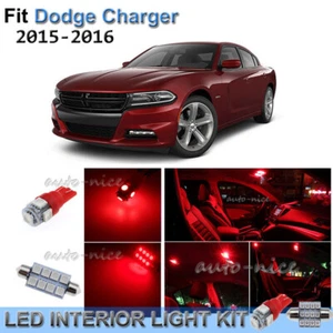 For 2015-2016 Dodge Charger Brilliant Red Interior LED Lights Kit 15 Pieces - Picture 1 of 8
