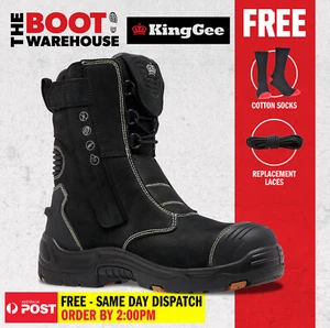 KingGee K28006 Black Bennu Pro 9 Rigger Safety Work Boot, Zip - Upgraded K27174 - Picture 1 of 8