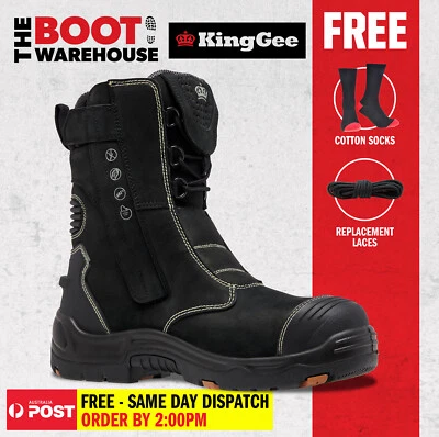KingGee K28006 Black Bennu Pro 9 Rigger Safety Work Boot, Zip - Upgraded K27174 - image 1 of 4
