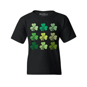 Shamrock Green Clovers St Patrick's Day Youth's T-Shirt St. Patricks Shirts - Picture 1 of 3