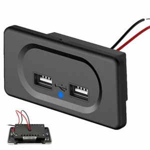12V Dual USB Car Charger Ports Power Adapter LED Cigarette Socket Fast Charging - Picture 1 of 6
