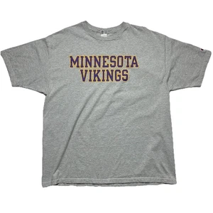 Vintage Minnesota Vikings T-Shirt Spell Out Block Letter Gray Champion NFL XXL - Picture 1 of 4