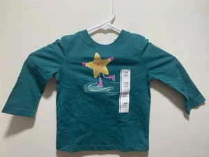 Toddler Girls' Long Sleeve Star Ice Skating T-Shirt Cat & Jack Size 18M 0038 - Picture 1 of 5