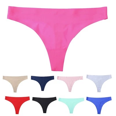 Low Waist Seamless G String Tanga Einfarbig Damen Sport Unterwäsche - Bild 1 von 4