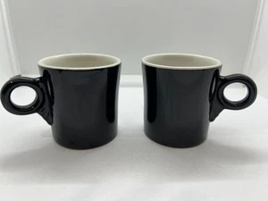VTG MCM Jackson Custom Coffee Mug Set Brown & White Mid-Century Modern 2 Mugs - Picture 1 of 11