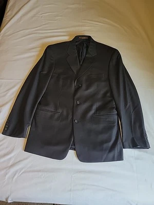 Tasso Elba Angelico Men's Black Jacket Blazer Wool R40 Macy's 3 Button Italy - Image 1 of 4
