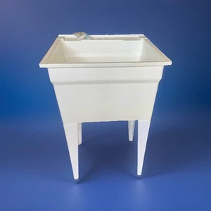 Utility Sink. Cashel Laundry/Utility Plastic White 24x24x33 STORE DISPLAY - Picture 1 of 5