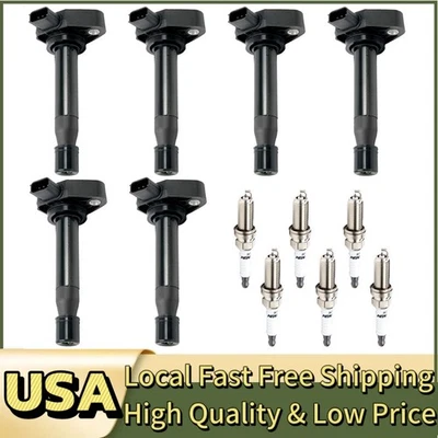 6PCS Ignition Coils + 6X Spark Plugs Set for 1999-2007 Honda Odyssey 3.5L UF242 - Image 1 of 4