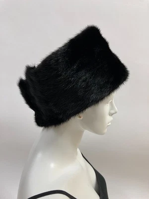 NWOT - Beautiful & Soft Black Mink Fur Headband - New Velvet Lining - Image 1 of 4