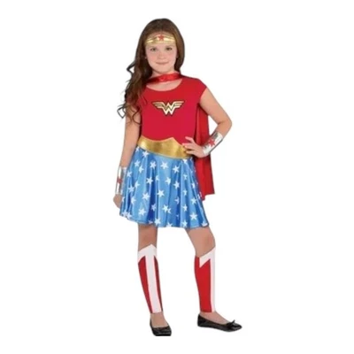 DC Comics Mujer Maravilla Niño 2 Disfraz de Halloween Conjunto de Juego de Simulación Nuevo con Etiquetas Foto 1 de 3