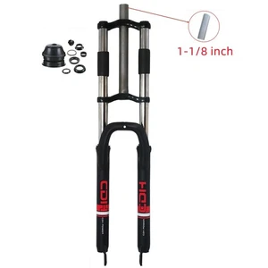 29" Double Shoulder Suspension Triple Tree Bike Fork & 1-1/8" Threadless Headset - Picture 1 of 8