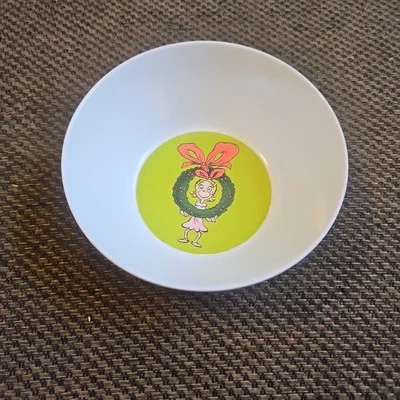 2018Grinch Pottery Barn Christmas Bowl Disney Holiday gift Dr Seuss Party 6 1/4" - Image 1 of 4