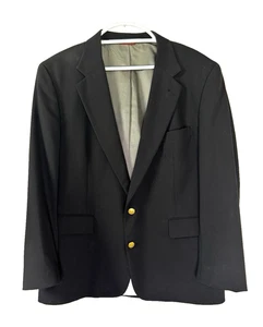 Cricketeer Mens L/XL Black Wool Blazer Sport Coat Preppy Old Money Heritage - Picture 1 of 12