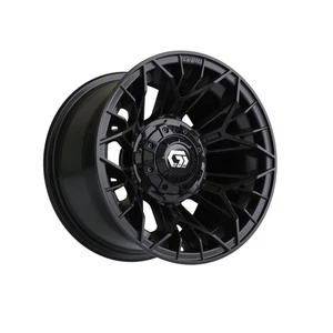 GTW Stellar Matte Black Golf Cart 12x7 Wheel |4x4 Bolt 3:4 offset (ET-.25)|Each - Picture 1 of 5