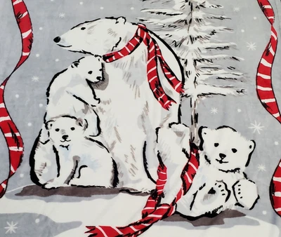 Manta de felpa polar Vera Bradley BEARY MERRY vacaciones osos polares Foto 1 de 4