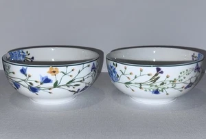 Mikasa Quinn Bone China 4.5" Small Floral 2pc Serving Bowl Set Fruit Dessert NEW - Picture 1 of 22