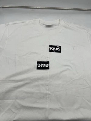 Supreme CDG Split Box Logo Tee White Black FW18 Sz XL New Comme des Garcons - Image 1 of 4