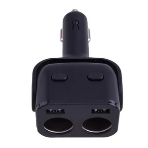 2 Way Car Cigarette Lighter Socket Splitter USB Fast Charger Power Adapter New - Picture 1 of 6