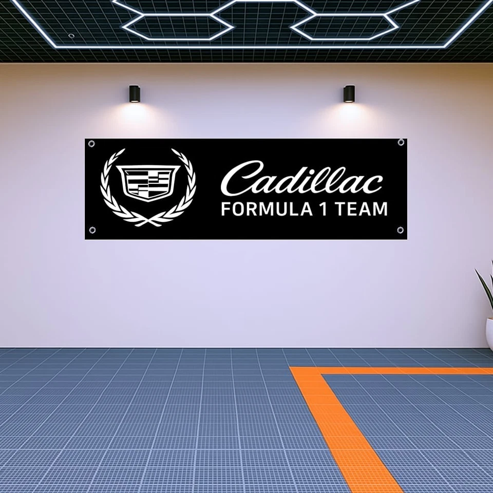 Bandera del equipo Cadillac Fórmula F1 71x24 - Decoración de pared de cueva de garaje o hombre Foto 1 de 1
