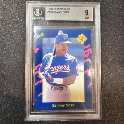 Clásico azul #140 1990 Sammy Sosa novato BGS 9,0 como nuevo Foto 1 de 2
