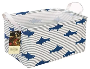 Rectangle Storage Basket Cute Canvas Organizer Bin for Pet/Children Toys, Boo... - Picture 1 of 8