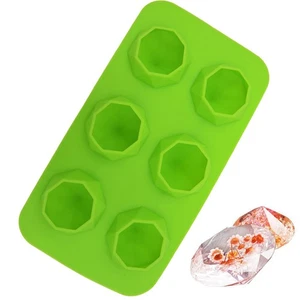 6 Gitter Silikon Eisform Diamantform Eiswürfelschale Eiswürfelbereiter für - Bild 1 von 12
