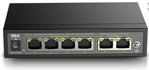DBIT 6-Port Ethernet PoE Switch with 4 Ports PoE+, 2 Fast Ethernet Uplink, 10/10 - Picture 1 of 9