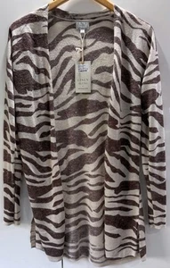 Monsoon Beige Linen Blend Print Kimono Cover Up Size S UK 8/10 NWT - Picture 1 of 8