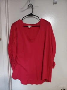 Terra & Sky DAMEN ROTES T-SHIRT LANGARM GRÖSSE 1X (16W-18W) - Bild 1 von 3