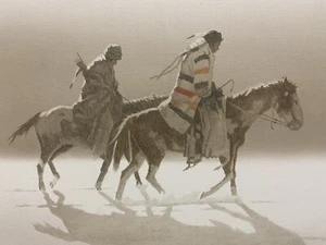 John Pace (1930-2006) Native Americans & Horses Oil on Canvas Listed Nice! - Picture 1 of 24