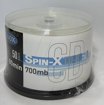 Spin-X CD-R 40X 80 Min 700mb 50 Pack Blank Recordable Media compact discs NOS - Image 1 of 4
