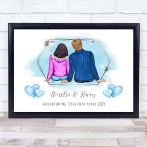 Adventuring Together romantisches Geschenk für ihn oder sie personalisierter Paardruck - Bild 1 von 7