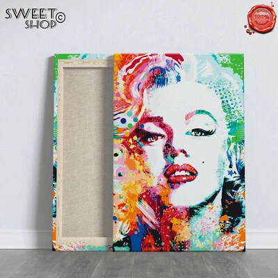 MARILYN MONROE POP ART Stampa su Tela ALTA' QUALITA' QUADRO MODERNO ARTE ASTRATT