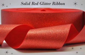 3" Wide Soft Sparkle Red Cheer and Hair Bow Ribbon - Picture 1 of 1