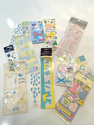 13 Piece Boy and Girl Scrapbooking Sticker Bundle Mixed Lot NEW - Image 1 of 4