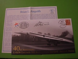 BUCKINGHAM FDC COVER CONCORDE ANNIVERSARY SIGNED BRIAN L. ASQUITH - SEE POSTAGE - Picture 1 of 2
