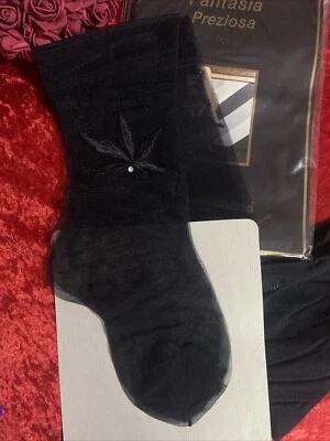 COLLANT BOMBANA PARTICOLARE Ricamo Caviglia SOLO UN GAMBA  COL NERO T 1 - Immagine 1 di 4