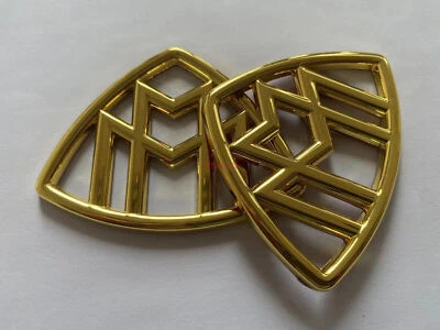 2X NEW Gloss Gold For Maybach Auto Car Side Emblem Badge Decal Sticker - Image 1 of 4