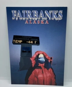 Postcard Winter Thermometer -44F Parka COLD Fairbanks Alaska H113 - Picture 1 of 2