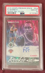 2019 Panini Hoops Premium Stock RJ Barrett Rookie Ink Flash Prizm Auto PSA 10 - Picture 1 of 2