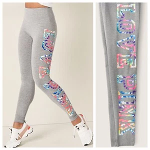 VS VICTORIAS SECRET PINK HIGH WAIST COTTON PANT TIGHT LEGGING SWEATS RAINBOW XL - Picture 1 of 7