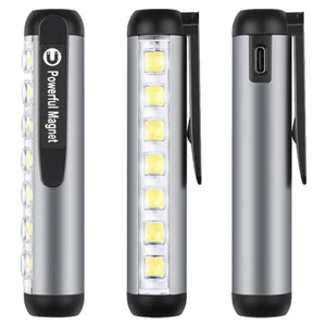 BORUiT Mini Portable Flashlight Type C Rechargeable Clip Magnet Camping Light - Picture 1 of 15