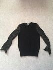 Isabel Marant Etoile 100% black wool viscose sleeves jumper Fr36 UK 6/8 VGC