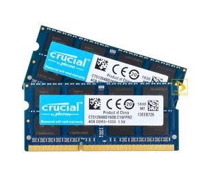 8GB Crucial 2x 4GB 2RX8 PC3-10600S DDR3 1333Mhz CL9 Laptop Memory RAM SODIMM #S3 - Picture 1 of 4