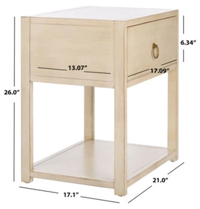 Safavieh YUDI 1 DRW 1 SHELF NIGHTSTAND, Reduced Price 2172752438 NST9201B - Picture 1 of 5