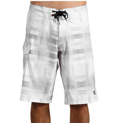 Reef Para hombres Talla 28 Boardshorts de Natación Board Shorts Traje de Baño Bañador - Blanco/Gris Foto 1 de 1
