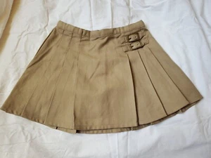 Lands' End Kids Khaki Uniform Skirt Sz 6X Buckle Pleated Adjustable NWT - Picture 1 of 7